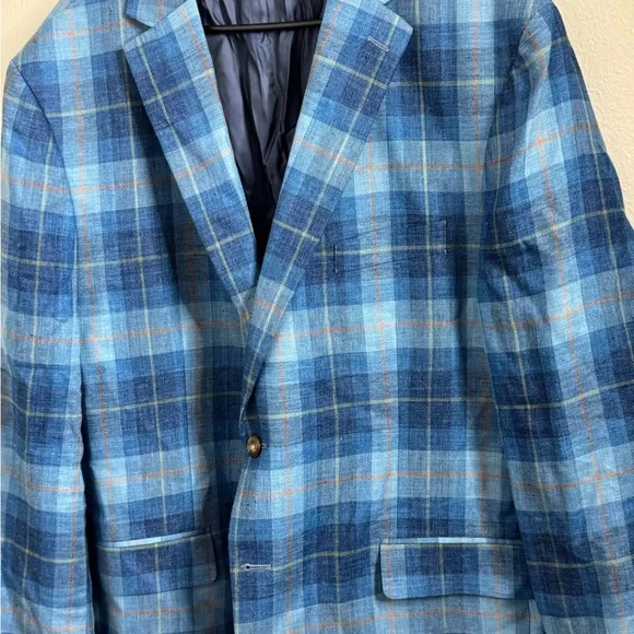 Lauren Ralph Lauren Blue Checkered Suit Jacket - Picture 5 of 9